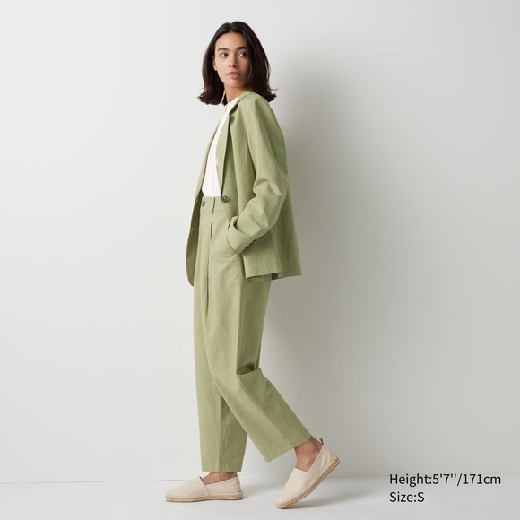 Uniqlo Linen Blend Pleated Tapered Pants - Picture 4 of 15